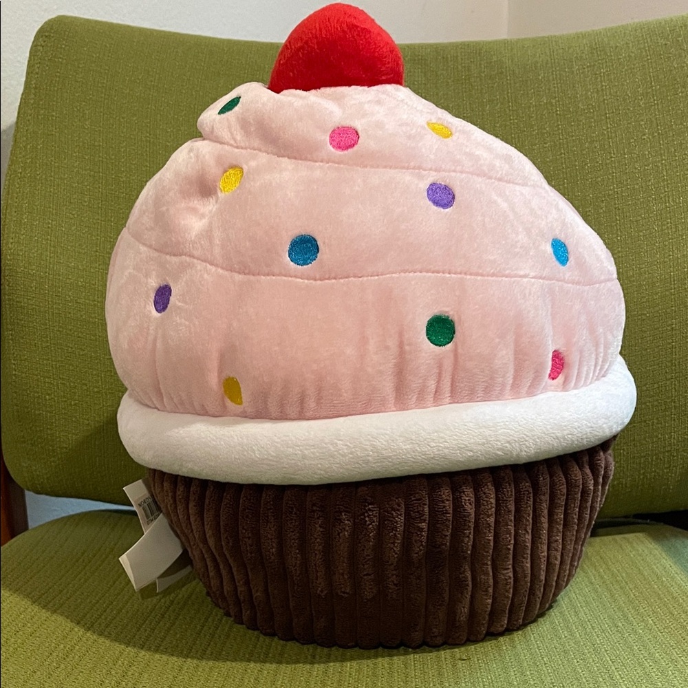 Plush Cupcake Stuffed Animal - Pink and Brown - Picture 5 of 7